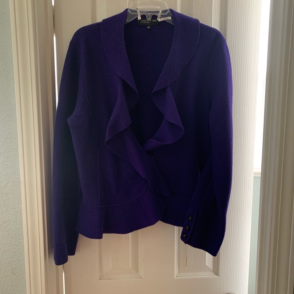 Electric purple ruffled jacket